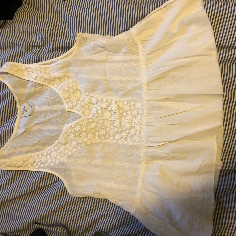 Boutique White Peplum Tank